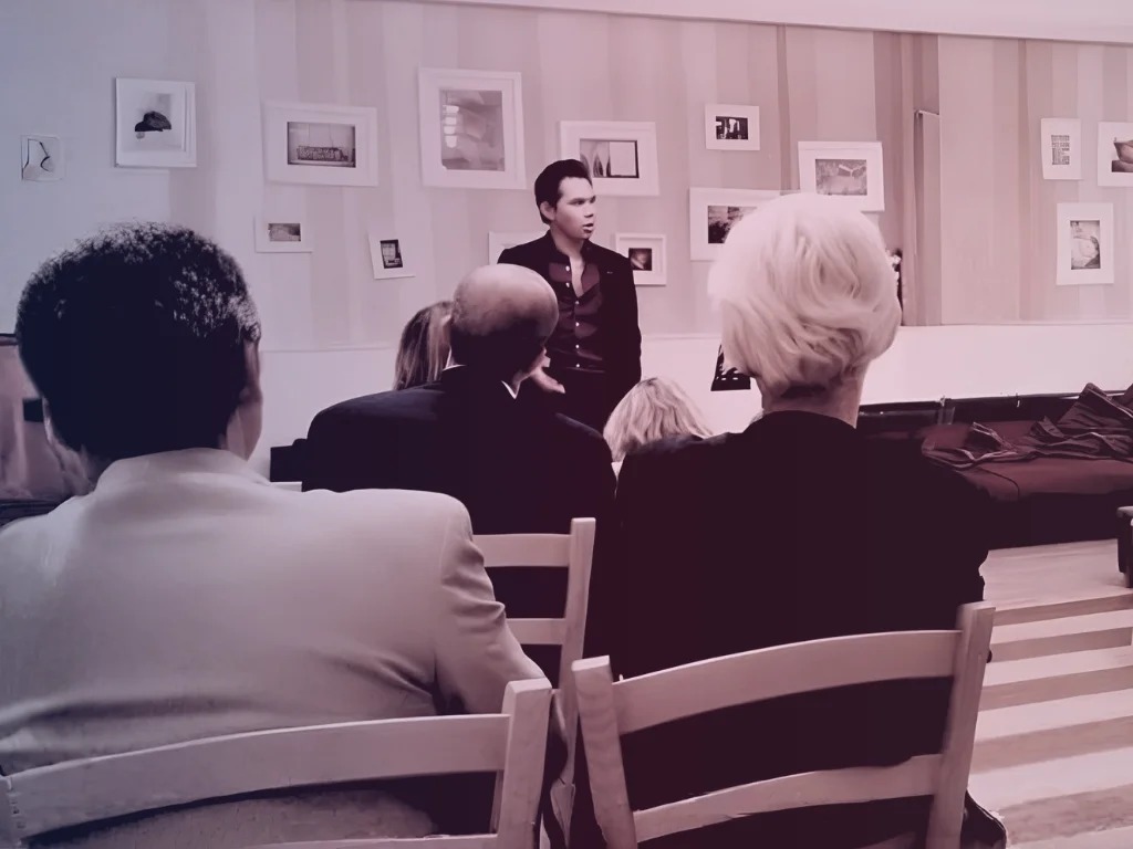 Rey speaking to clients and business audiences